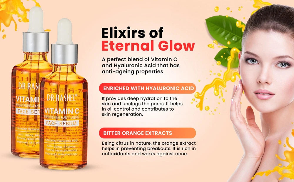 Face Serum Vitamin C Pure Strong Hyaluronic Firming Anti Wrinkle Anti Aging