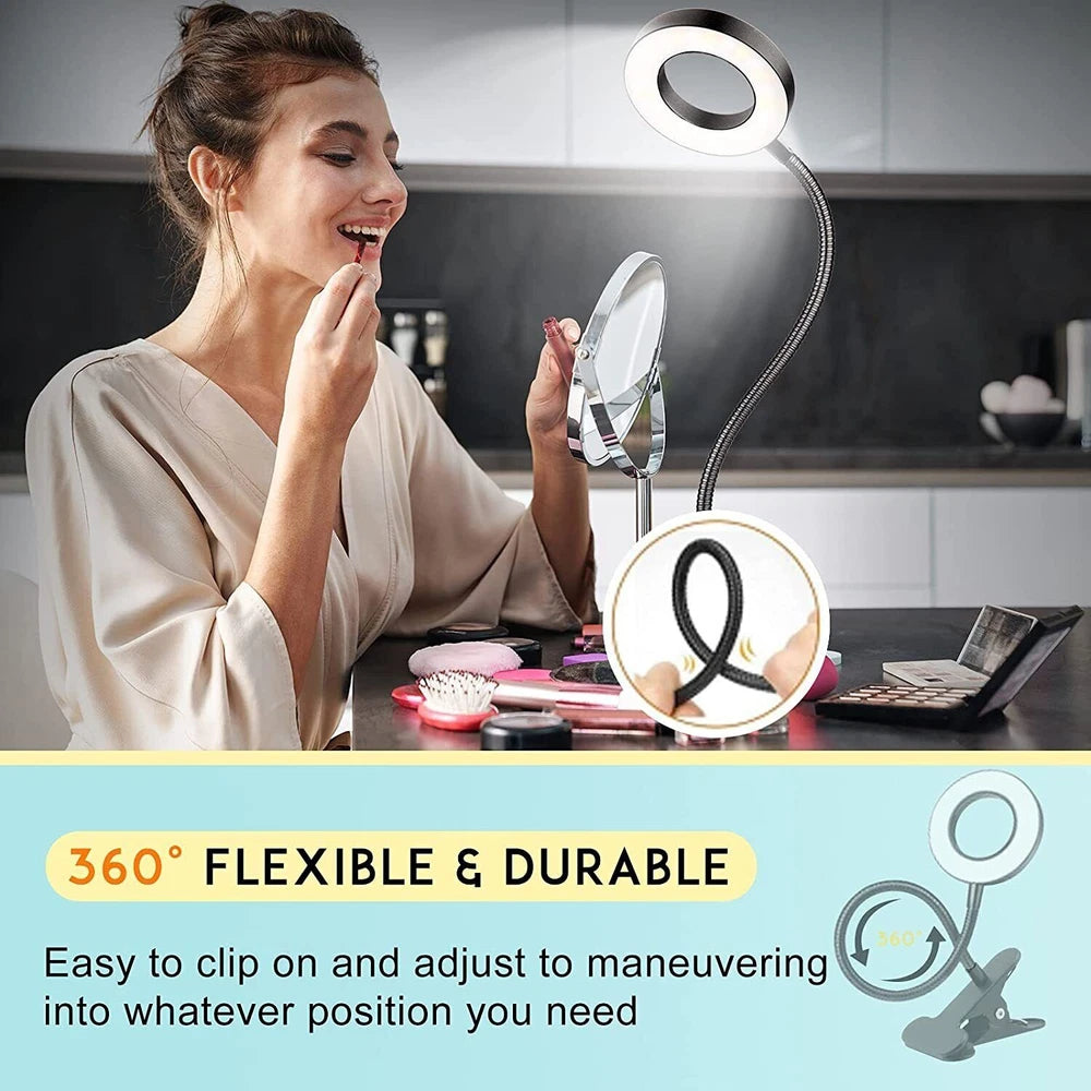 48 LED USB Clamp Clip On Flexible Desk Light Bed Reading Table Study Night Lamp