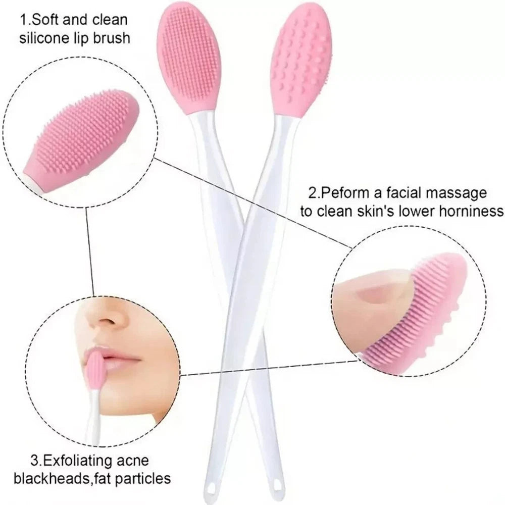 Facial Silicone Brush Exfoliating Cleansing Pores Nose Face Lips Blackhead Skin
