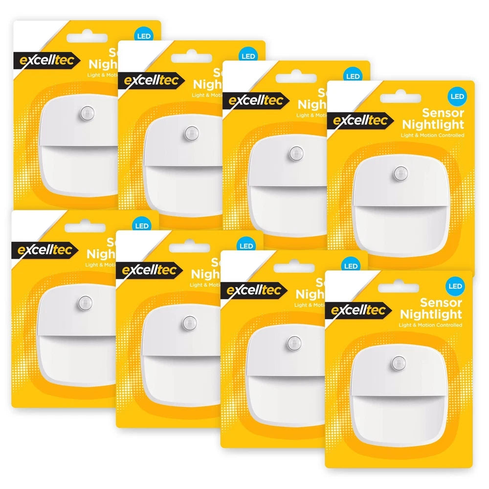 4-12pk LED PIR Motion Sensor Night Light Lamp Wireless Battery Stair Cabinet