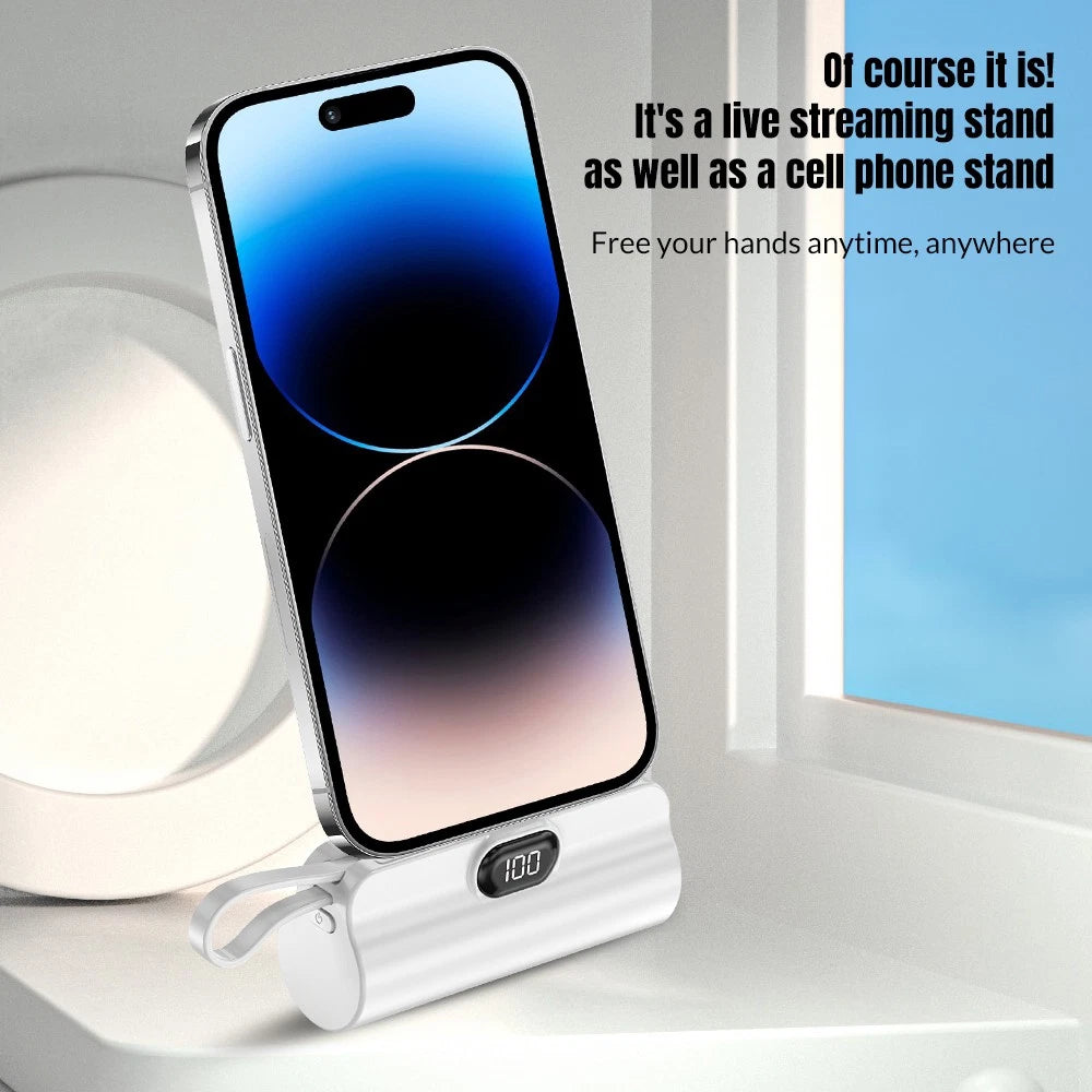 8000mah Mini Power Bank Portable Dual Connector For USB C & iPhone Fast Charger