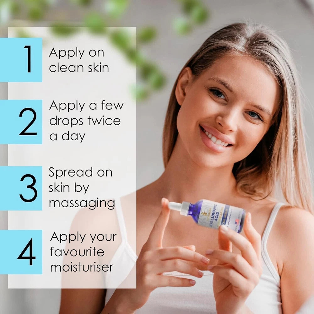 Hyaluronic Acid Serum for Face (2 Oz) - Serum for Skin and Lips Hydrating