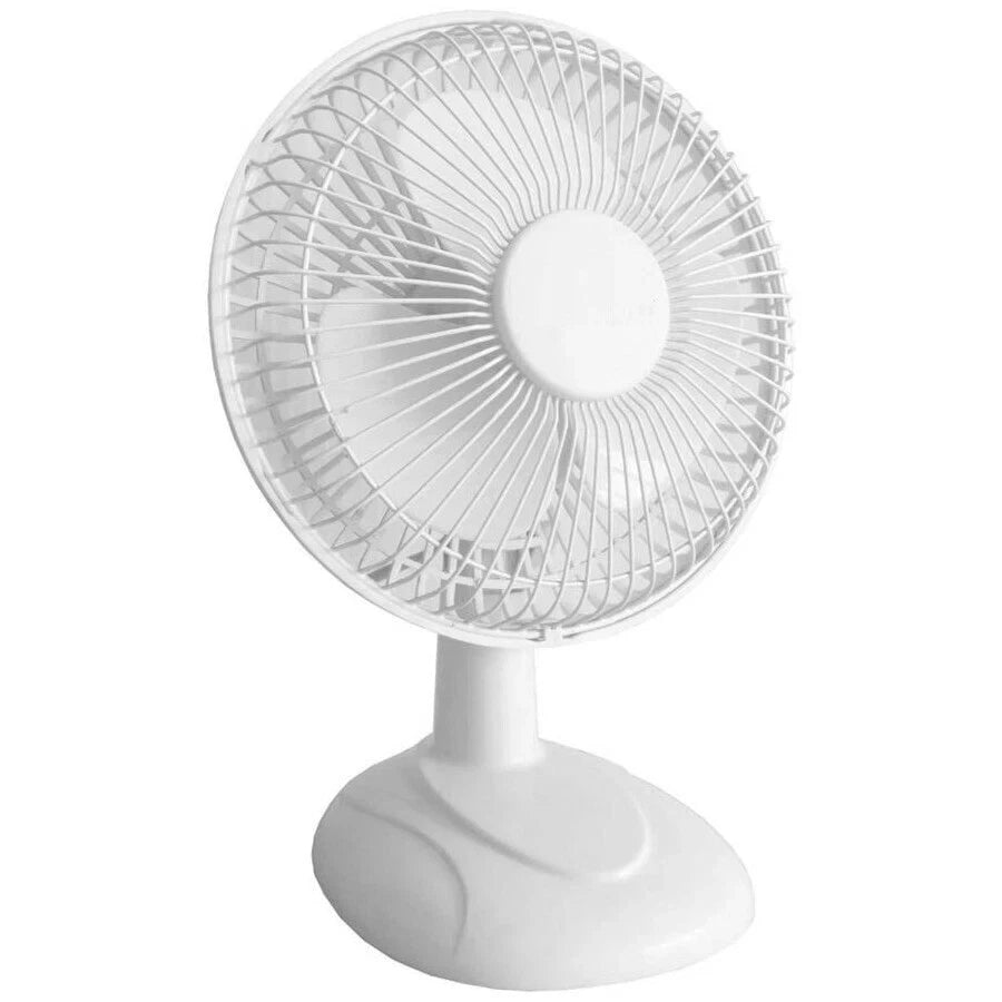 2 X 6" Electric Table Fan 2 Speed Free Stand Quiet Air Cooling 2 White Desk Fan