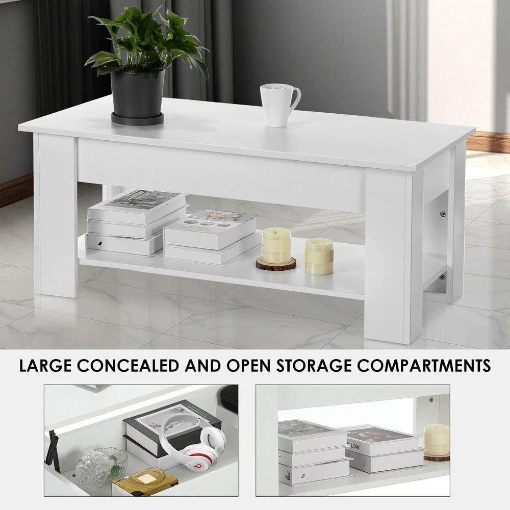 Coffee Table With Storage Lift Top Up Drawer Shelf Living Room Furniture Wooden