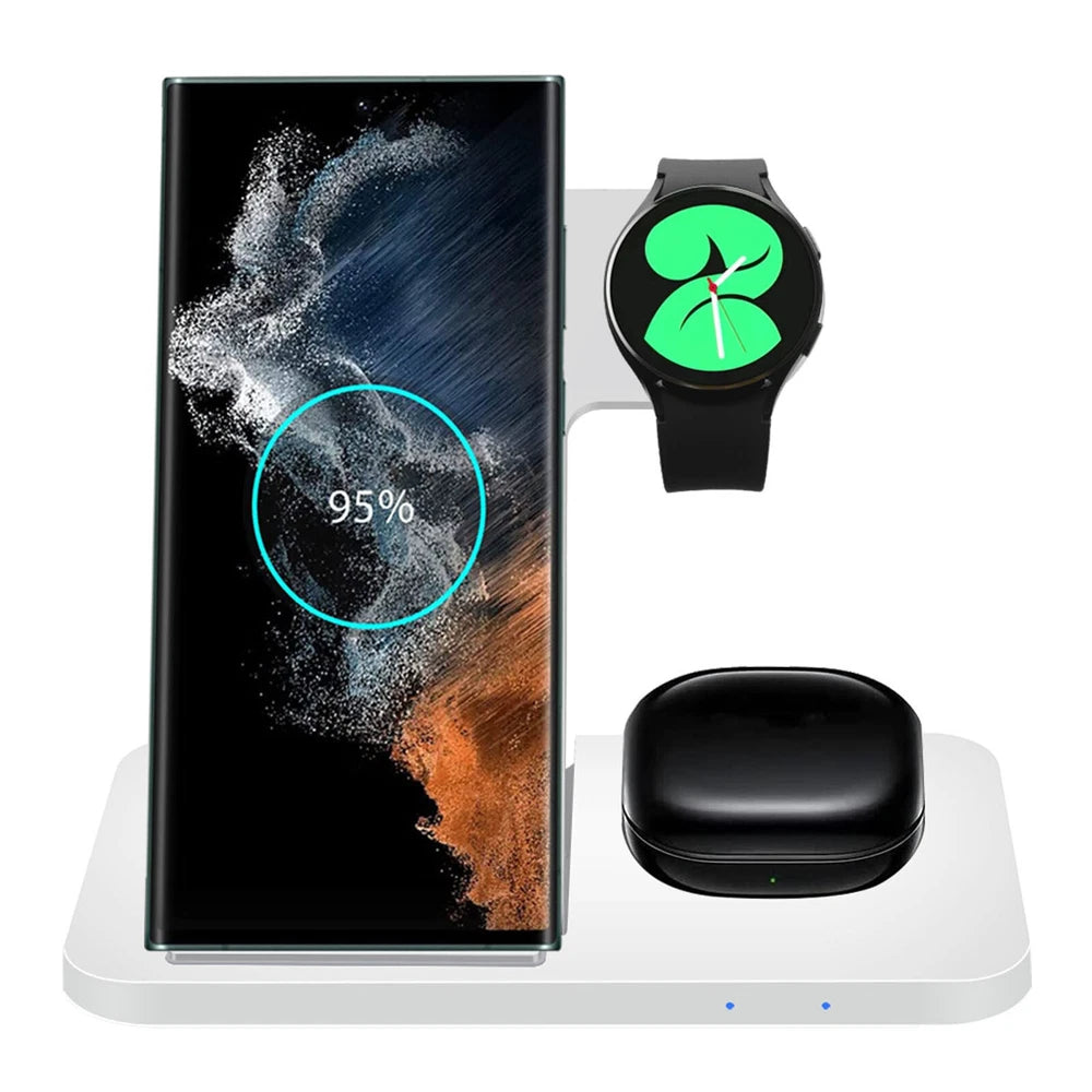 3in1 Wireless Charger Station Dock For Samsung Galaxy Watch 7/6 S25+ S24 Z Flip6