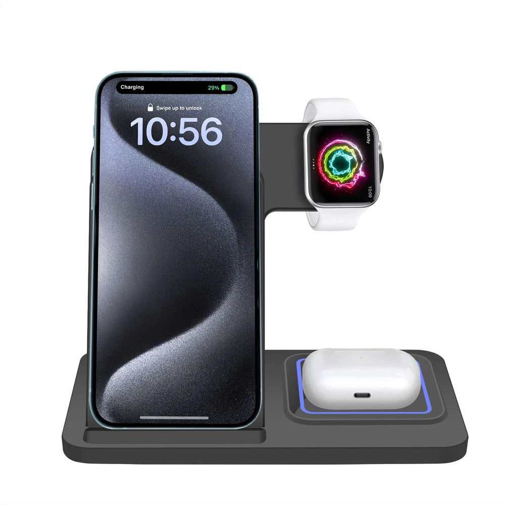 3in1 Wireless Charger Dock Charging Stand For Apple Watch Ultra 9 8 iPhone 16 15