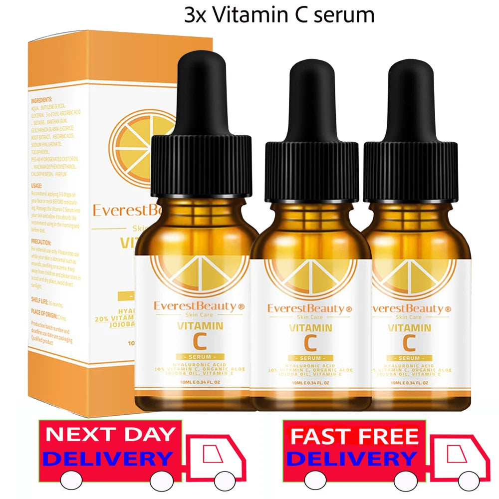 3xVitamin C serum with Hyaluronic Acid Suitable for Anti Ageing/Wrinkle Face