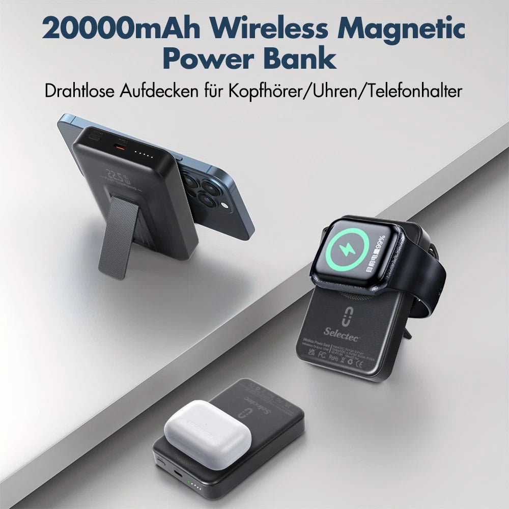 9000000mAh Power Bank Mag-safe Magnetic USB Fast Charger Battery Pack for Phone