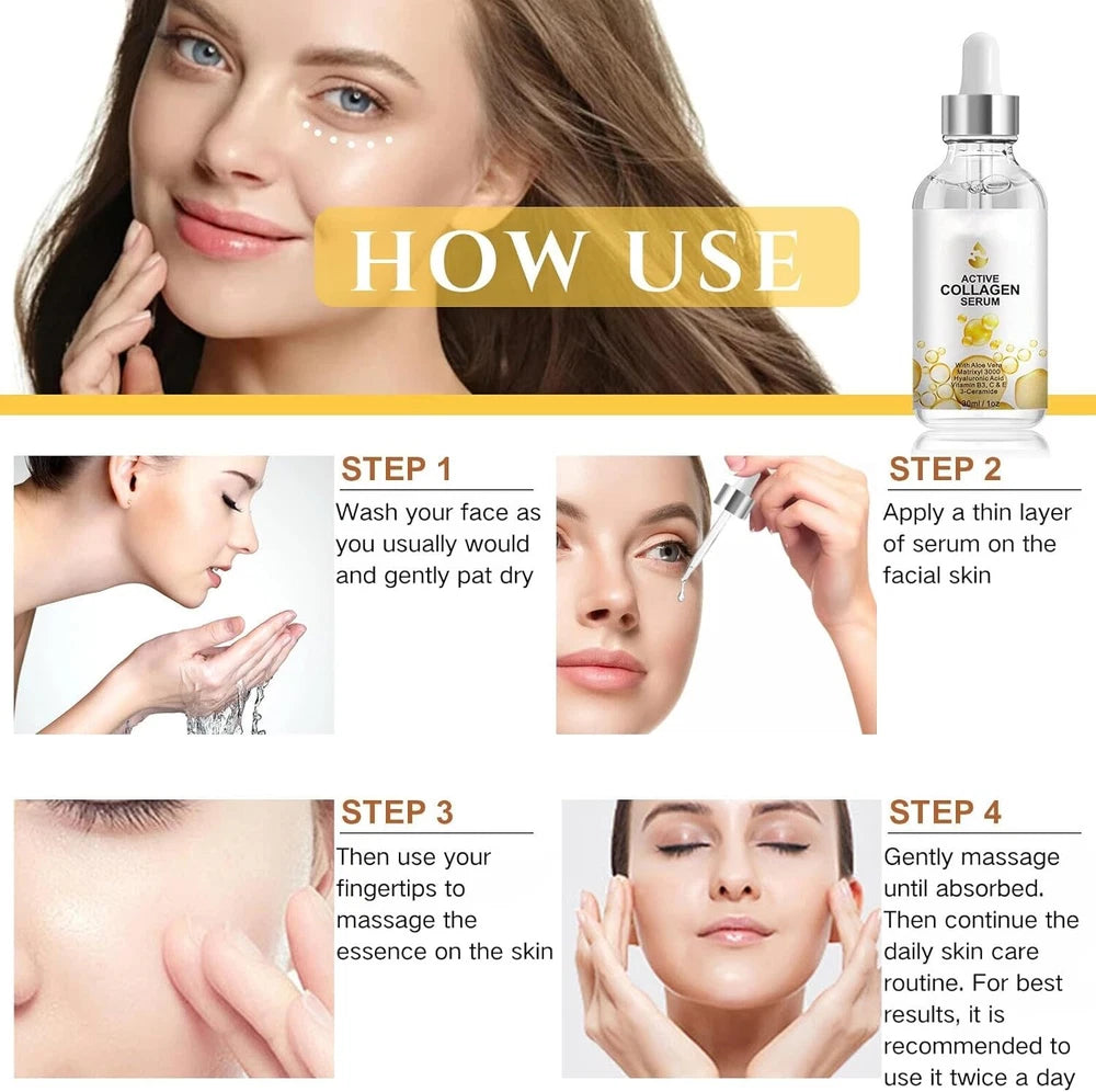 Anti Ageing Serum Wrinkles Skin Plumping Rejuvenating Collagen - Hyaluronic Acid