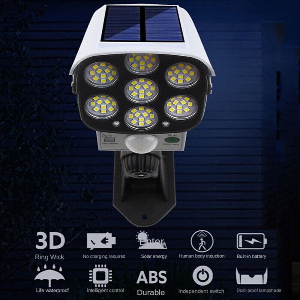 Outdoor Solar Power Dummy Camera Home Security CCTV Surveillance Fake LED Light