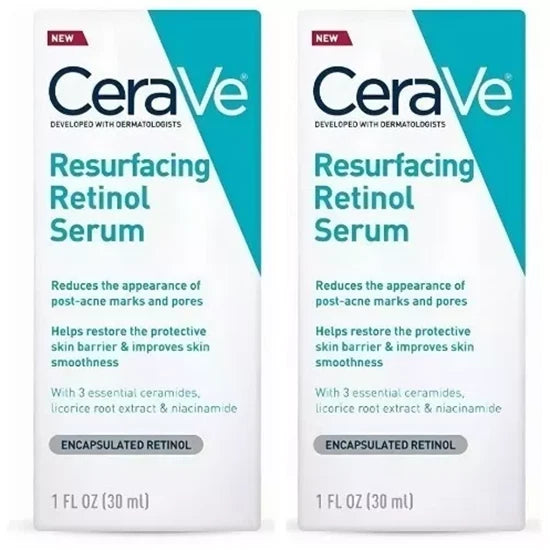 2X CeraVe Skin Renewing Retinol Resurfacing Hydrating Acid Serum Cream 30ml UK