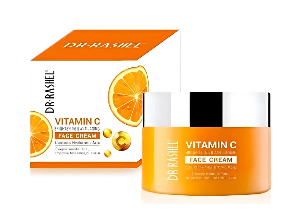 Vitamin C Face Serum & Cream Duo Hyaluronic Acid Brightening Anti-Wrinkle Set