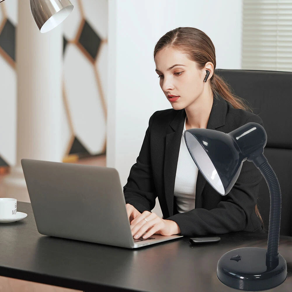 LED Desk Lamp Flexible Neck Table Reading Light With Bulb Home Office Study Work