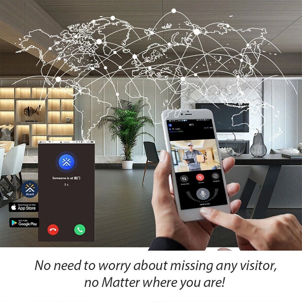 Smart Wireless WiFi Ring Doorbell Security Intercom Video Camera Door Bell