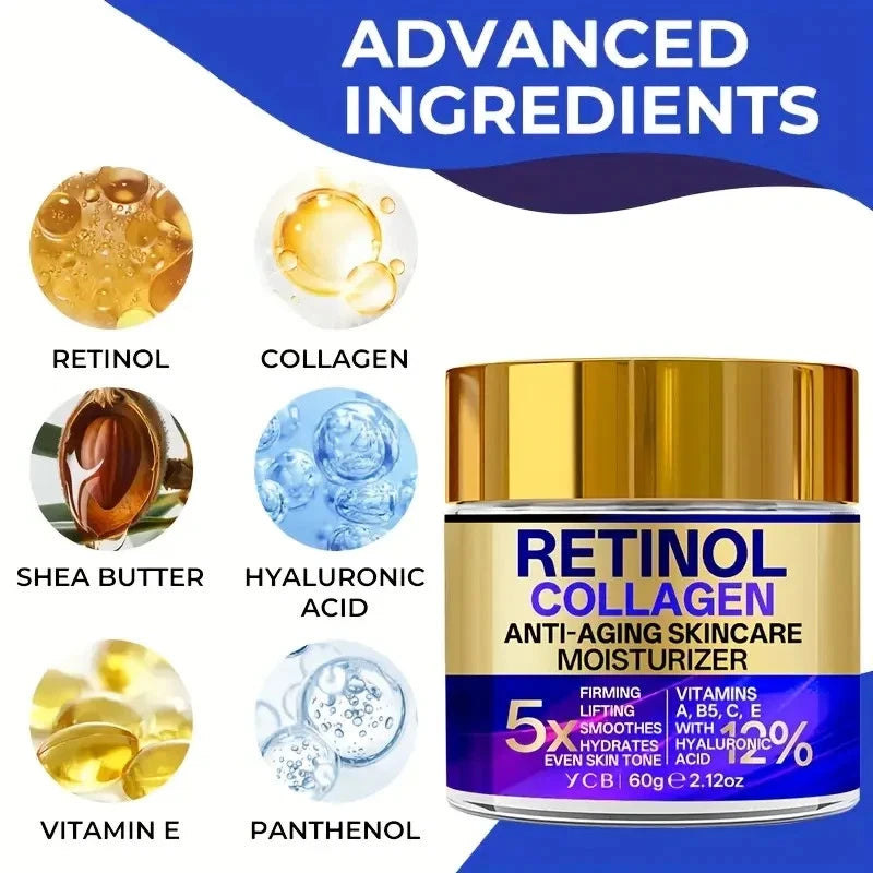 YCB Retinol Collagen Face Lifting Cream 60g - Face Cream with Hyaluronic acid