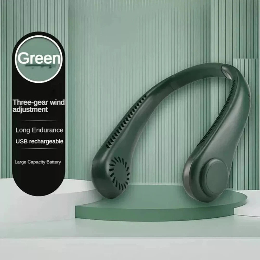 Portable Neck Mini Fan Lazy Neck Hanging USB Rechargeable Air Cooler Fan UK