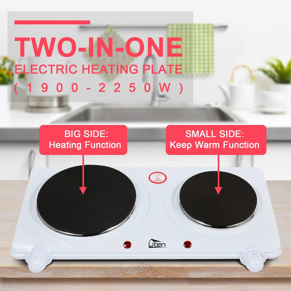 New Electric Hot Plate Portable Single Double Table Top Cooker Kitchen Hob Stove