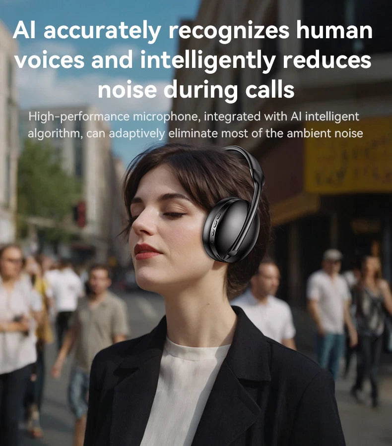 Wireless Bluetooth 5.3 Headphones with Noise Cancelling Over-Ear Earphones 60H