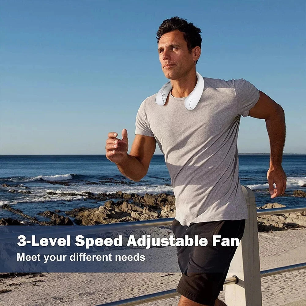 Portable Neck Mini Fan Lazy Neck Hanging USB Rechargeable Air Cooler Fan UK