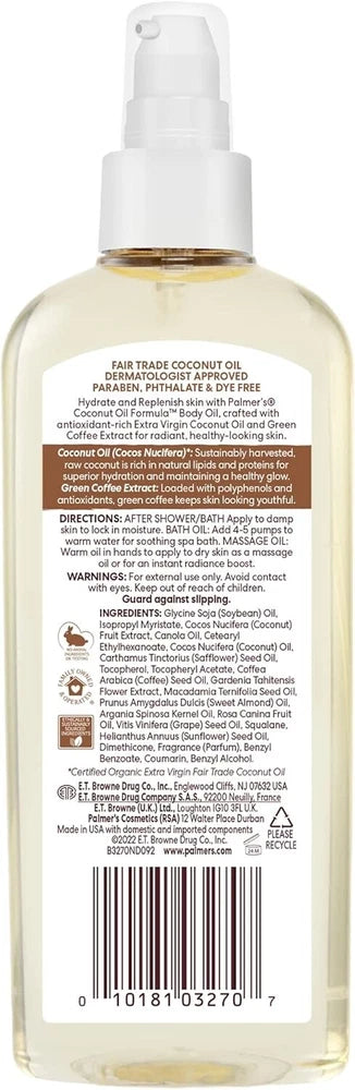 Palmer's Coconut Oil Body Care Set, Body Lotion Body Oil Hand Cream Lip Balm