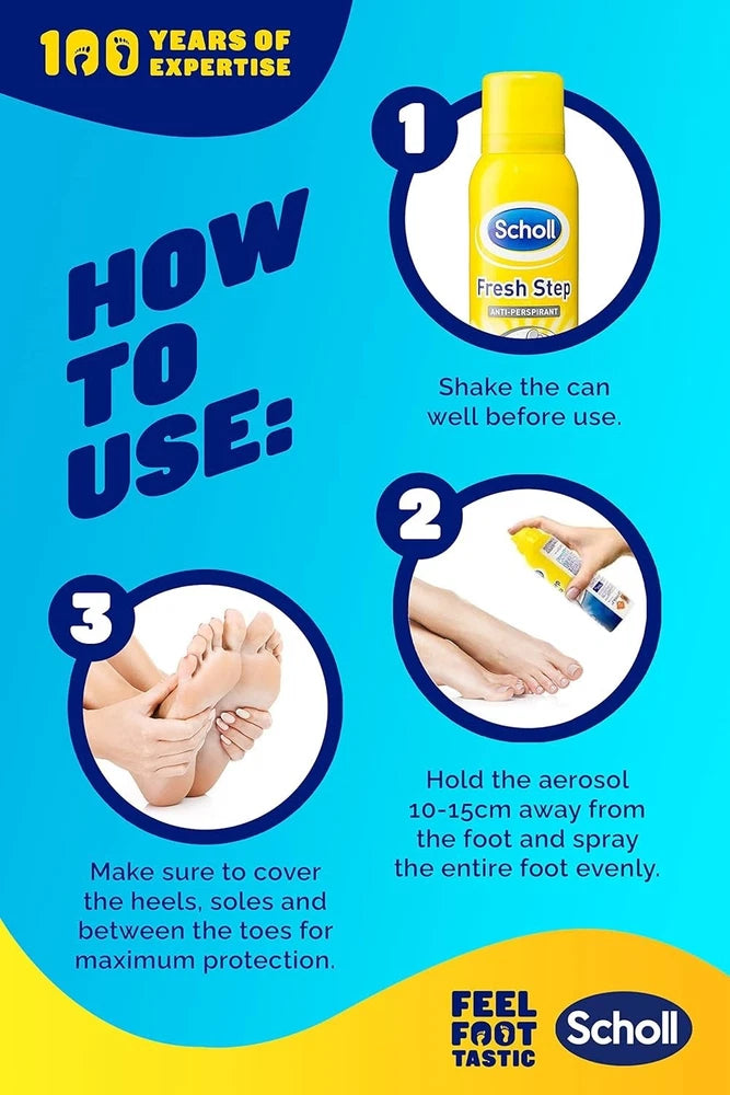 Scholl Antifungal & Antiperspirant Shoe Spray Disinfectant Fresh Athlete's Foot