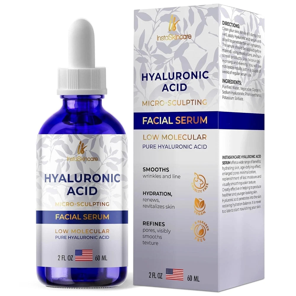 Hyaluronic Acid Serum for Face (2 Oz) - Serum for Skin and Lips Hydrating