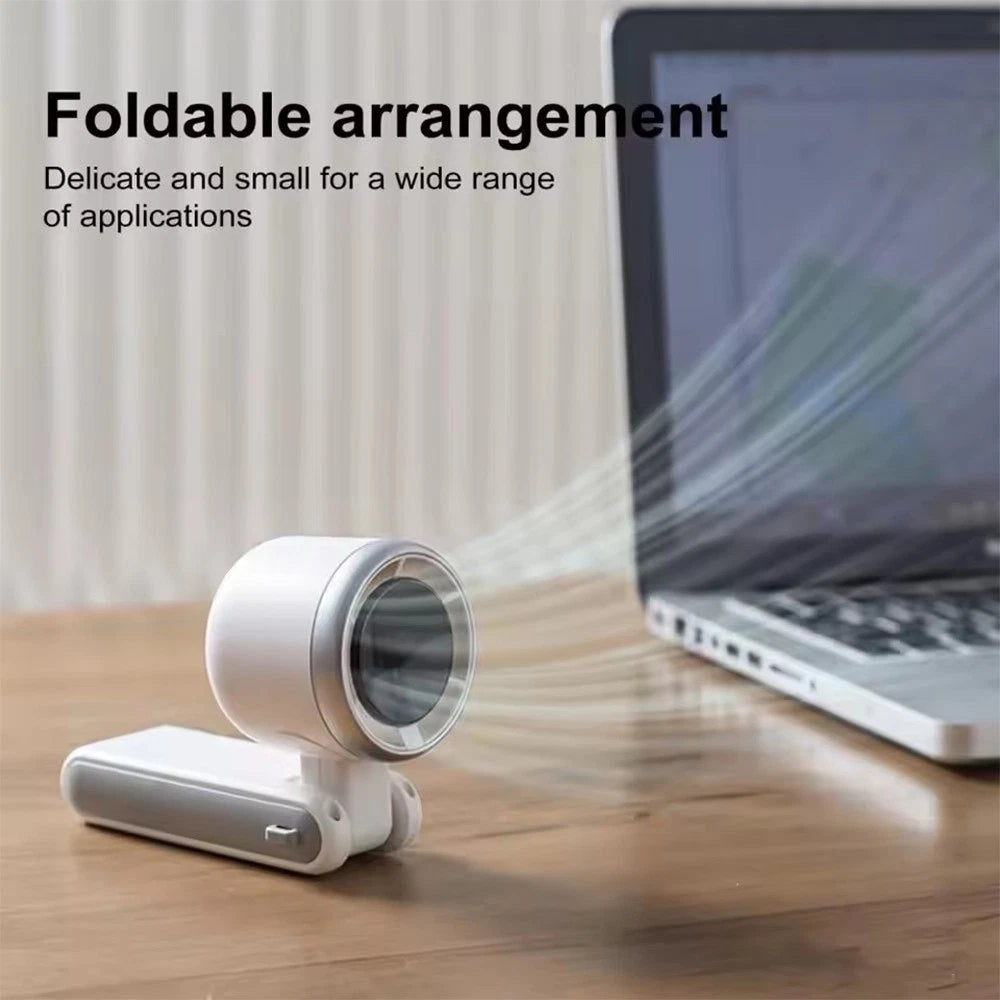 USB Rechargeable Mini Hand-Held Fan Portable Folding Desk Fan Cooler Cooling UK