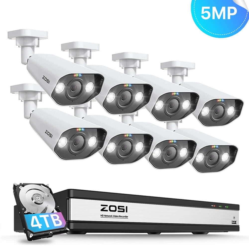 CAMERA POE CCTV 5MP HD IR Security Camera System 4K NVR Home Surveillance Outdoor