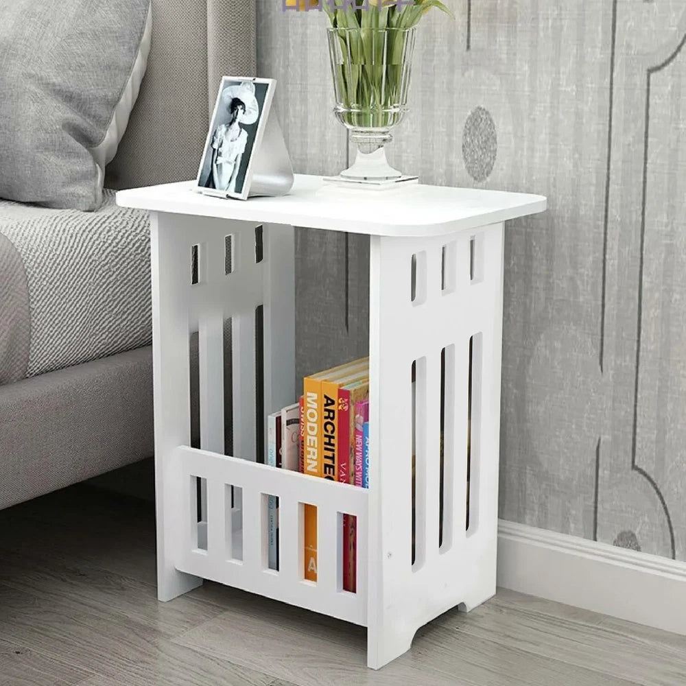 White Small Bedside Table Drawer Cabinet Side End Table Nightstand Storage Shelf