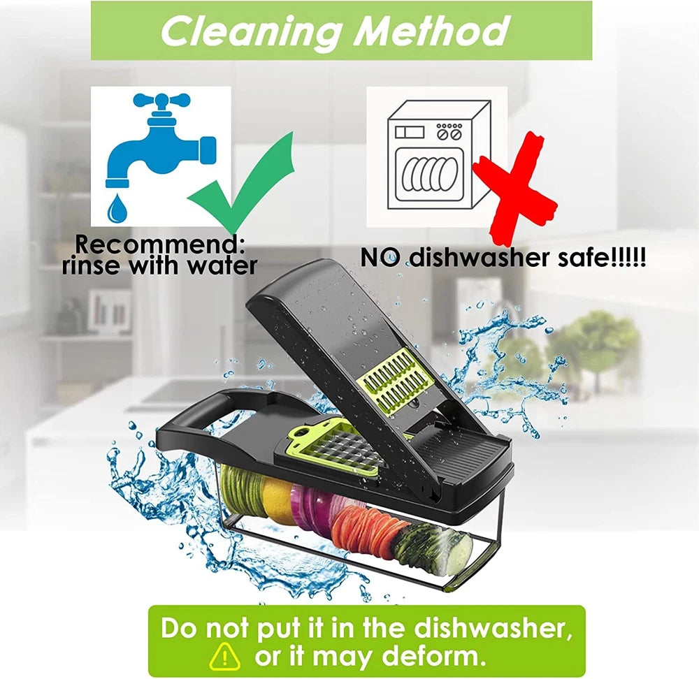 16 in 1 Vegetable Chopper Salad Fruit Mandolin Slicer Food Dicer Cutter Peeler