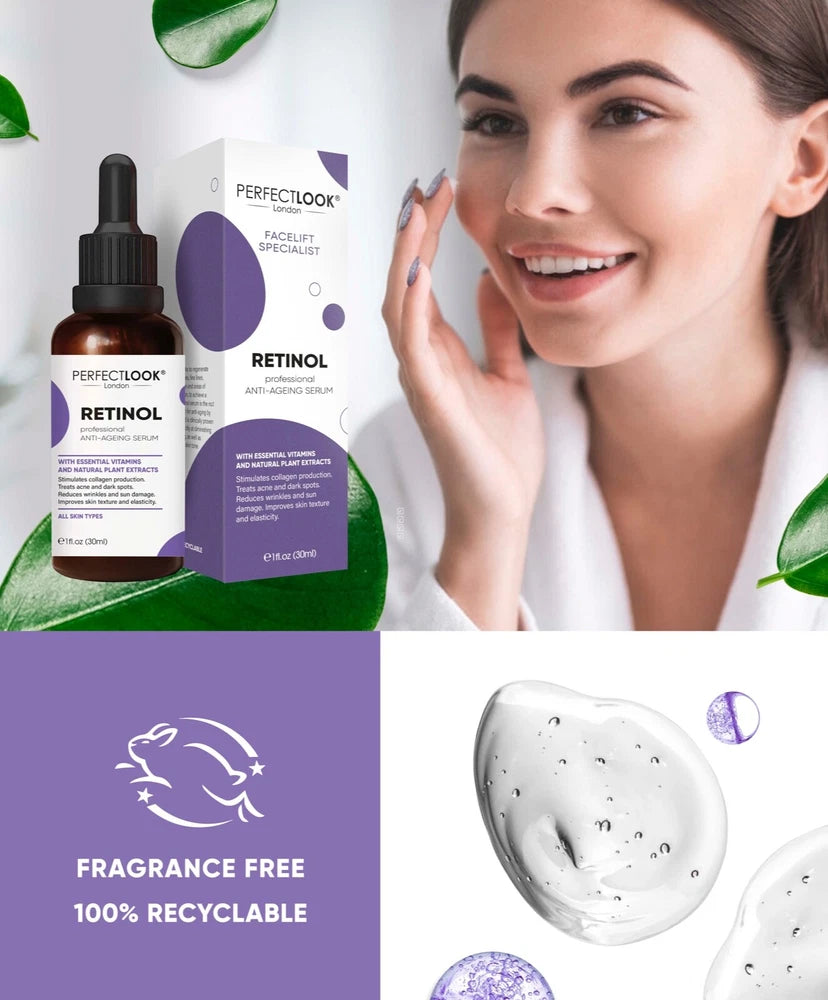 Pure Retinol Serum 0.25% with Hyaluronic Acid, Vitamin E & Natural Ingredients