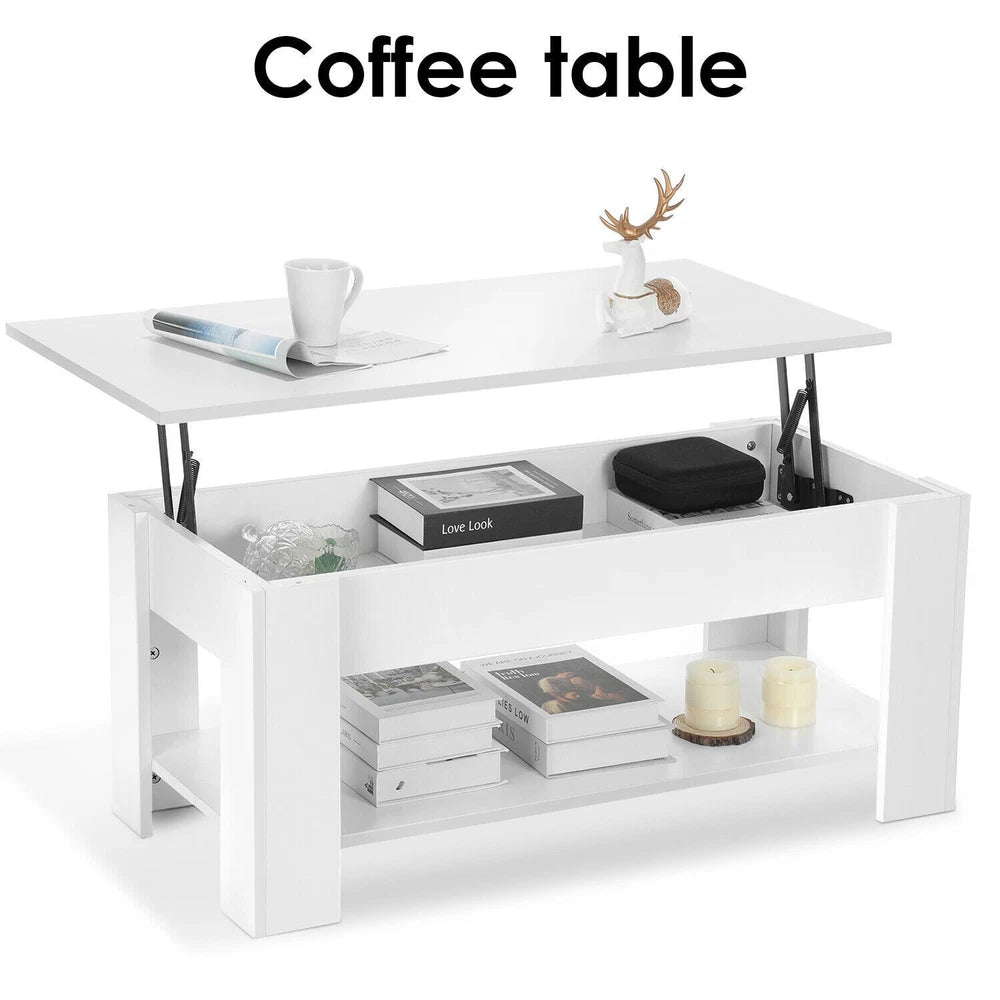 Coffee Table With Storage Lift Top Up Drawer Shelf Living Room Furniture Wooden