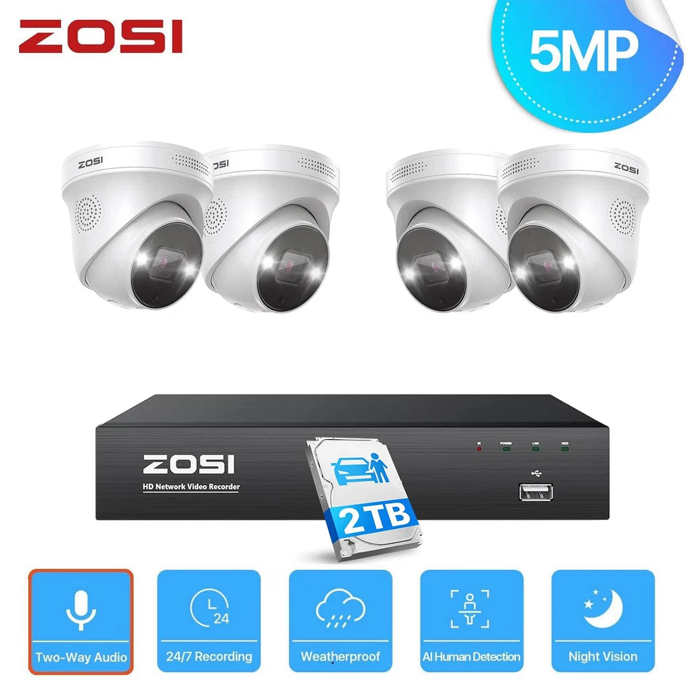 CAMERA POE CCTV 5MP HD IR Security Camera System 4K NVR Home Surveillance Outdoor