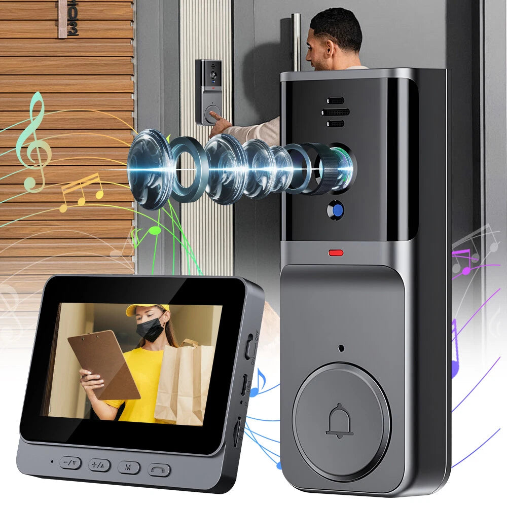 Smart Wireless Video Doorbell Security Streaming Camera Door Bell Intercom HD