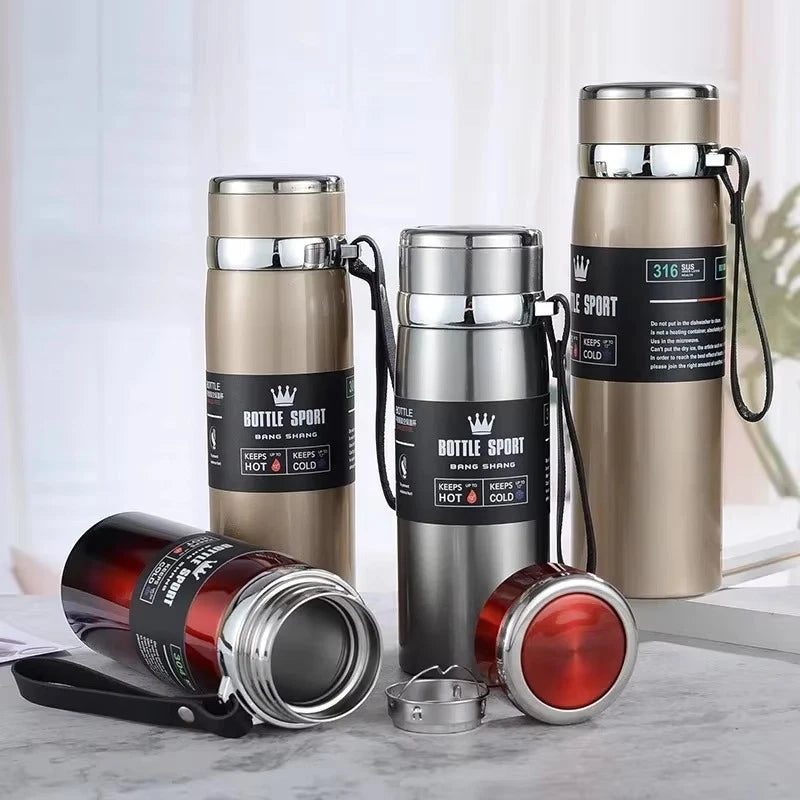 1L Thermal Water Bottle Keep Cold and Hot Water Bottle Thermos for Water Tea Cof