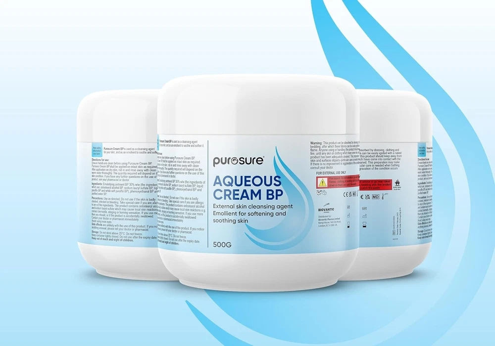 Purosure Aqueous Moisturising Cream 500ml Relief Of Dry Dry Skin Fragrance Free
