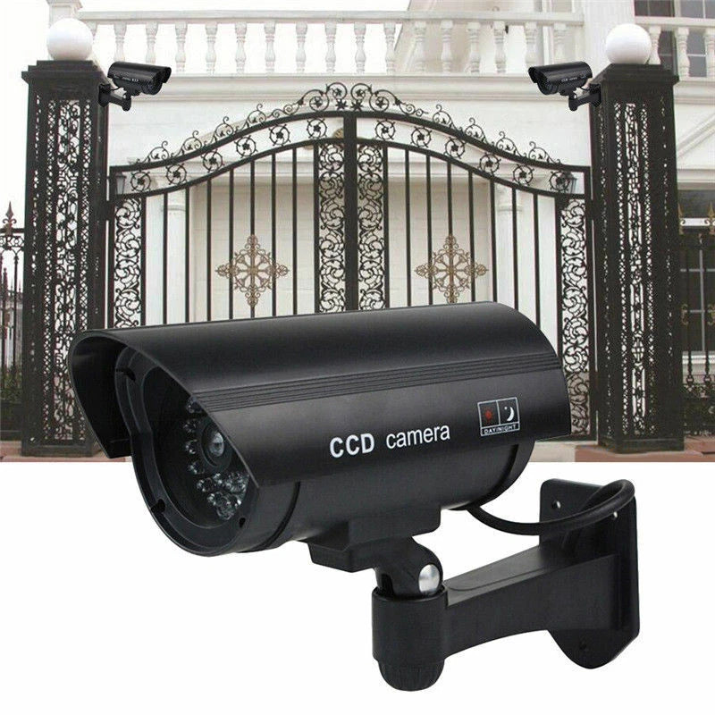 Fake  CCTV Security Camera Flashing LED Indoor Outdoor Surveillance