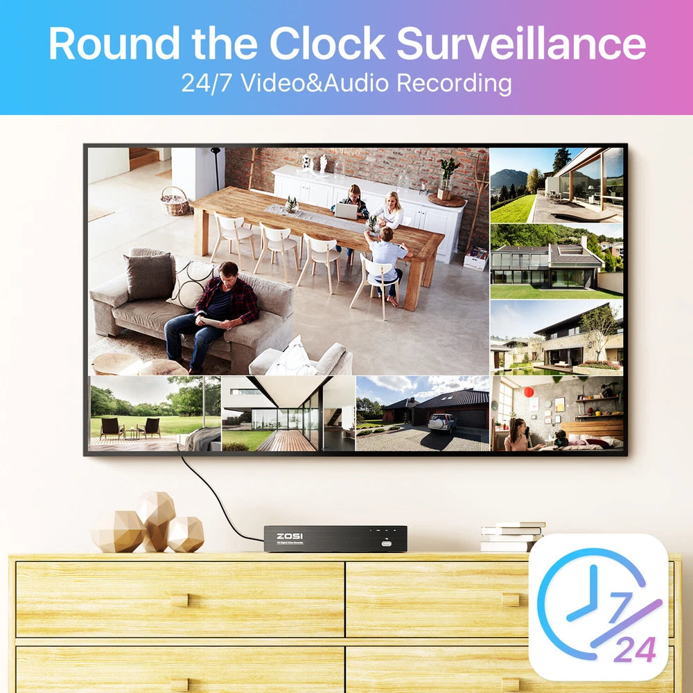 CAMERA POE CCTV 5MP HD IR Security Camera System 4K NVR Home Surveillance Outdoor