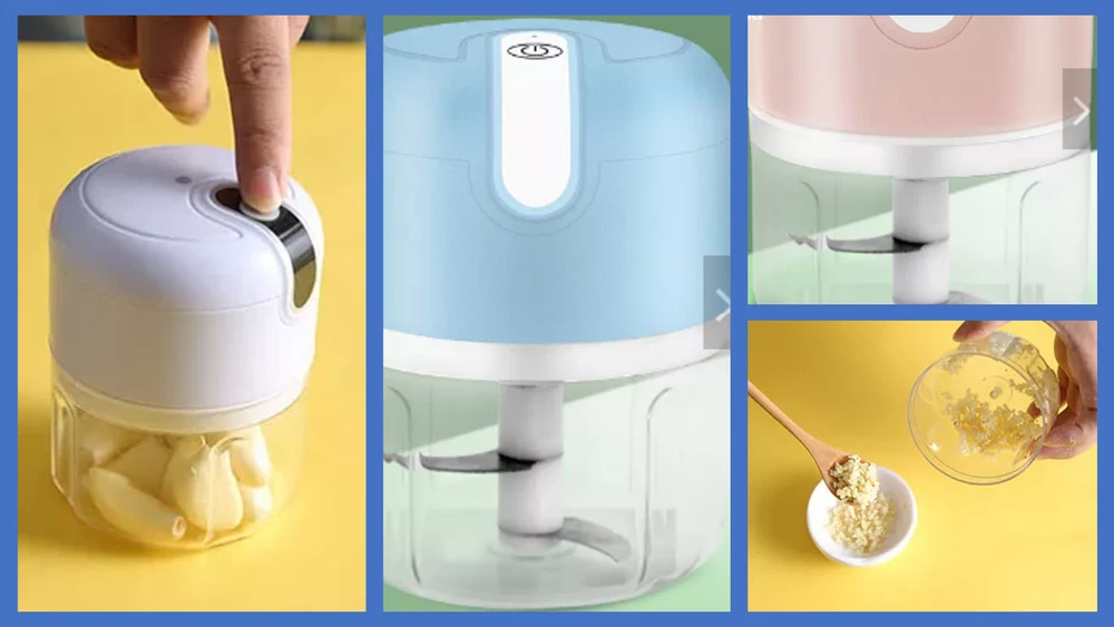 Portable Mini Food Chopper Blender Processor - 250ML - Wireless - USB - 3 Blades