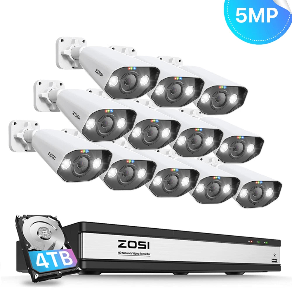 CAMERA POE CCTV 5MP HD IR Security Camera System 4K NVR Home Surveillance Outdoor