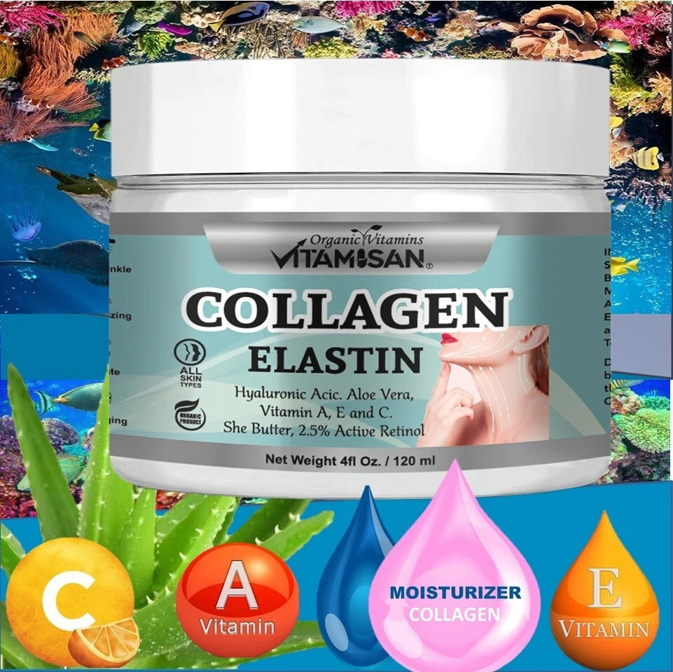 COLLAGEN & ELASTIN SKIN CREAM Firming Face Care Anti Aging Wrinkle Beauty 8 oz.