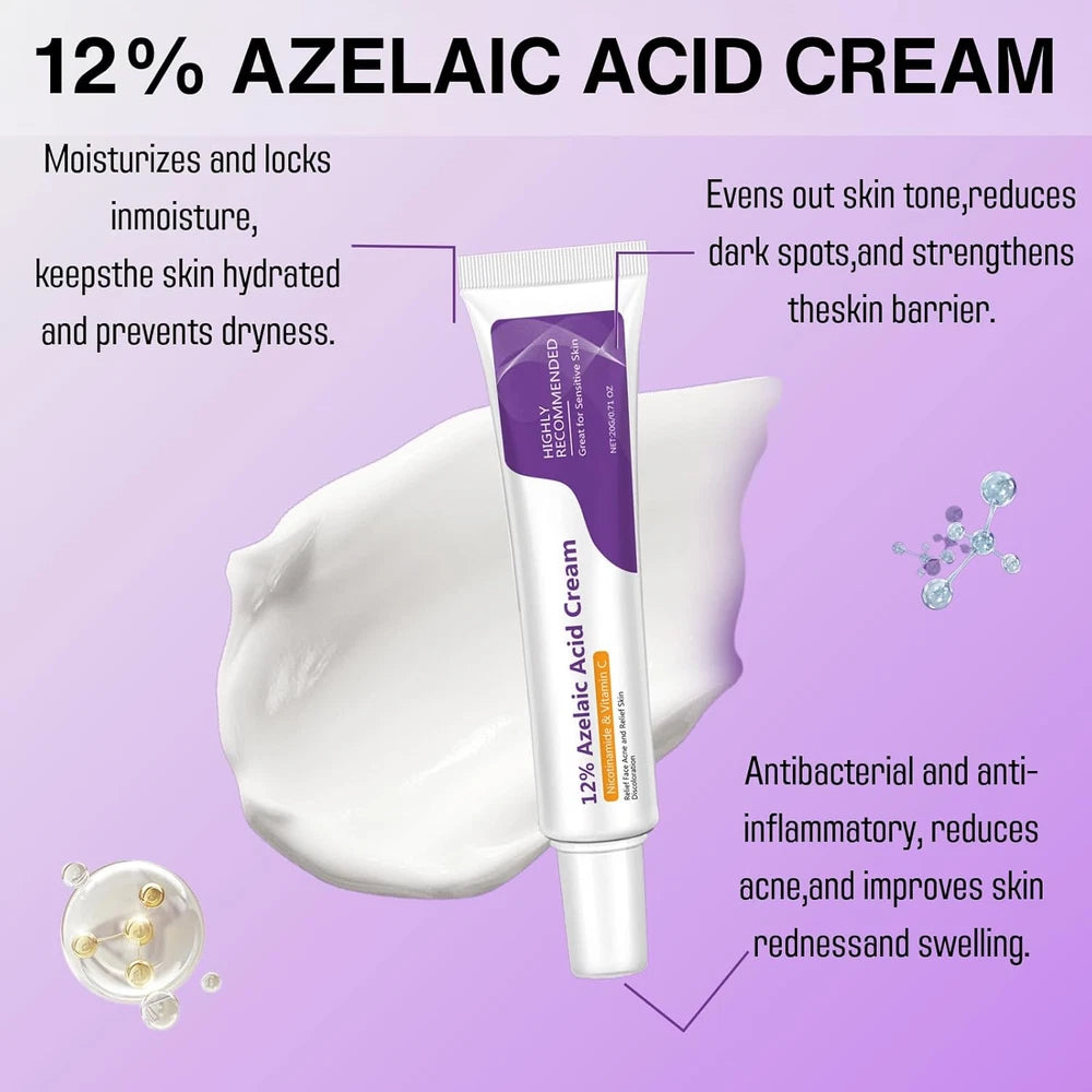 12% Aze-Laic Acid Acne Cream，Acne & Hyperpigmentation Treatment for Spot Prone