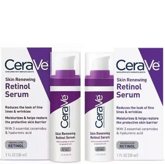 2X CeraVe Skin Renewing Retinol Resurfacing Hydrating Acid Serum Cream 30ml UK