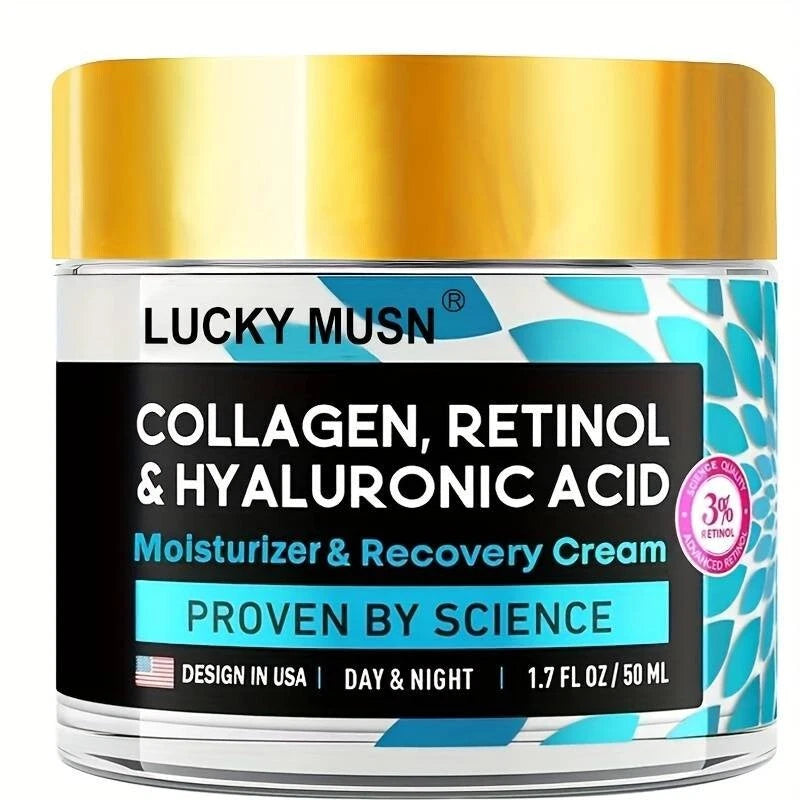 Retinol Collagen Hyaluronic Acid 3% Cream Day Night Anti Ageing Wrinkles Lg 50g