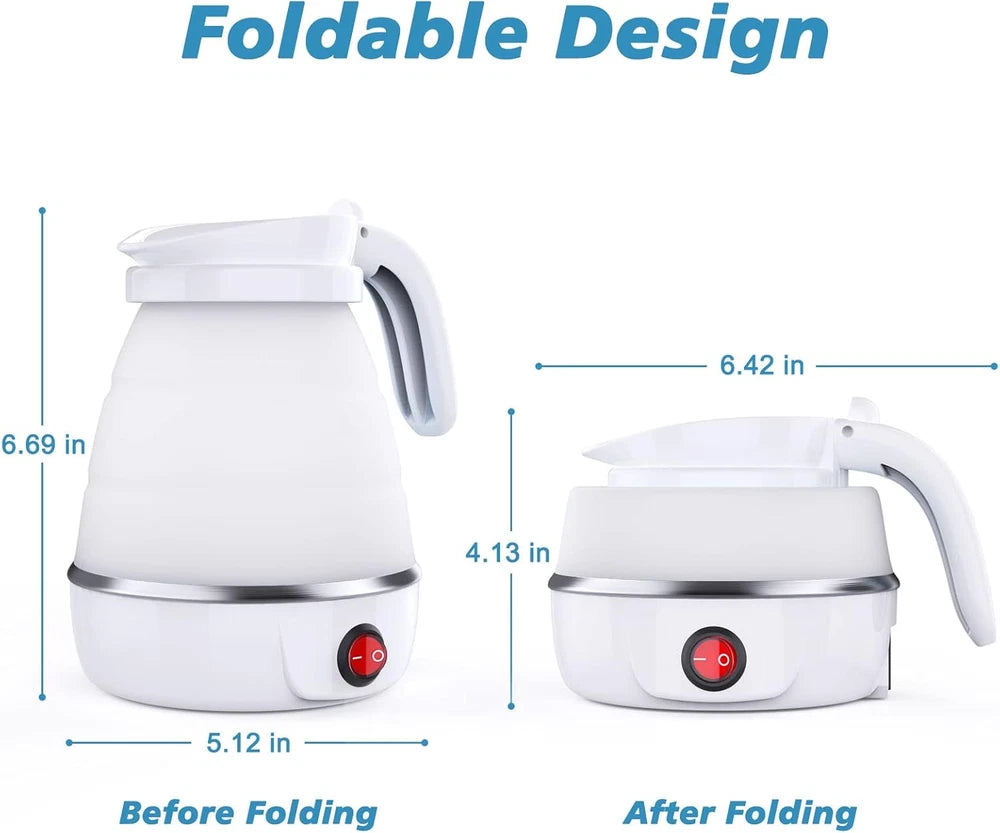 600ML Electric Kettle Camping Kettle Foldable Travel Kettle Silicone Portable UK