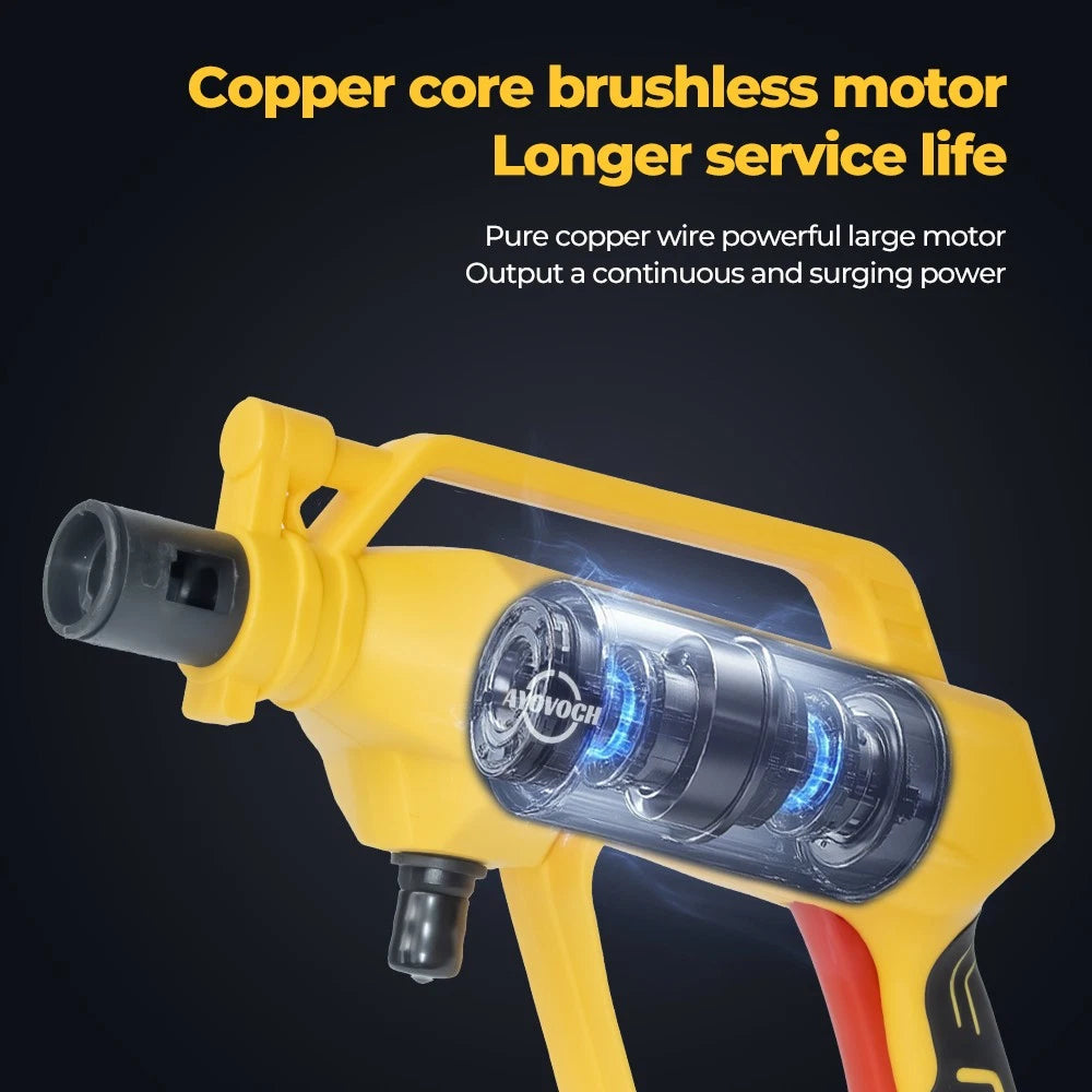 2 Battery Brushless Cordless Car High Pressure Washer Jet Water Wash Cleaner Gun