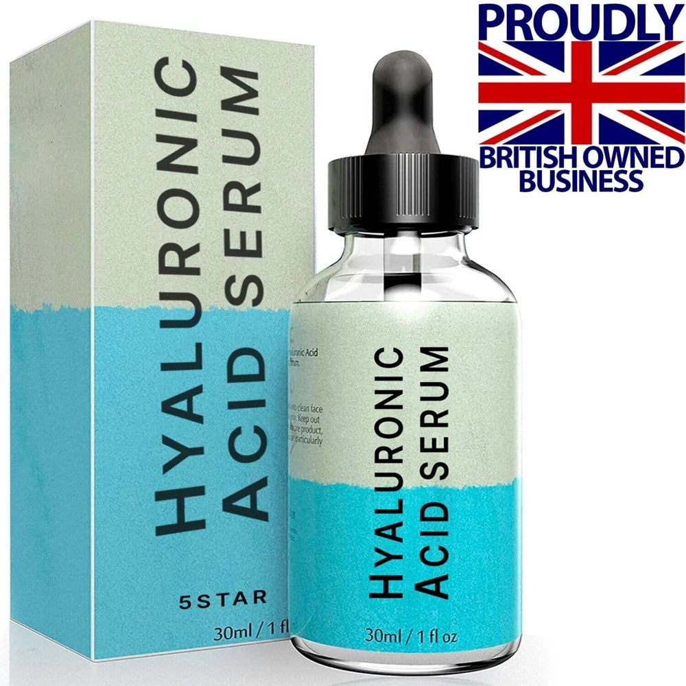 100% Hyaluronic Acid Serum 30ml Dropper Tightening Hydrating Fine Wrinkles