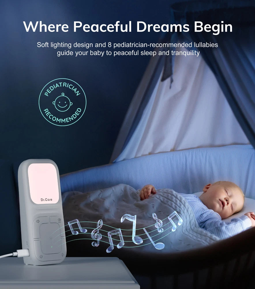Dr.Care Digital Audio Baby Monitor 2 Way Talk,Vox,8 Lullabies,Nightlight,1000ft
