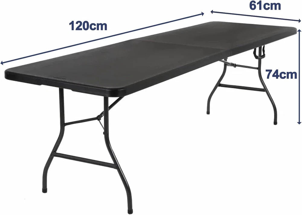4ft/6ft Trestle Folding Table Indoor Outdoor Garden Plastic Picnic BBQ Catering