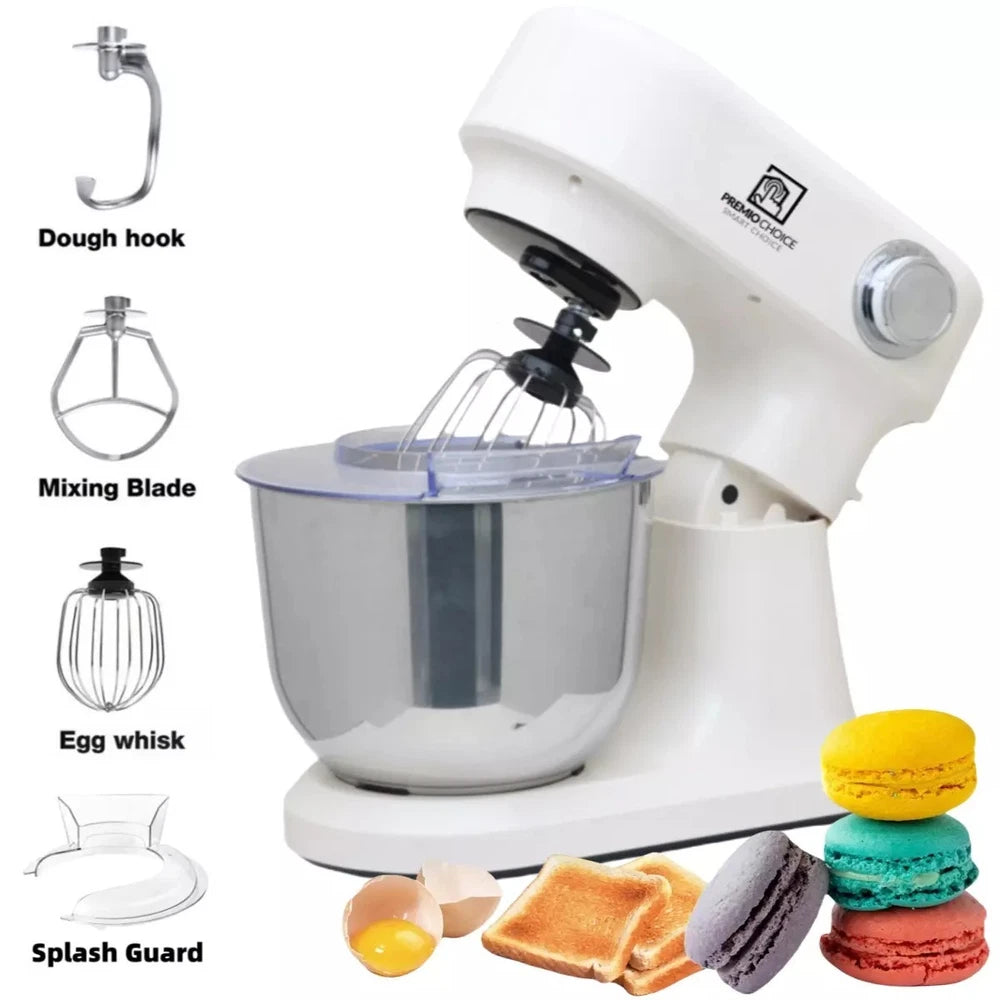 5L Stand Mixer for Baking – Stainless Steel Bowl, Dough Hook & Whisk Included